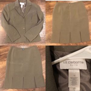 Liz Claiborne Vintage Olive Green Suit Size 12